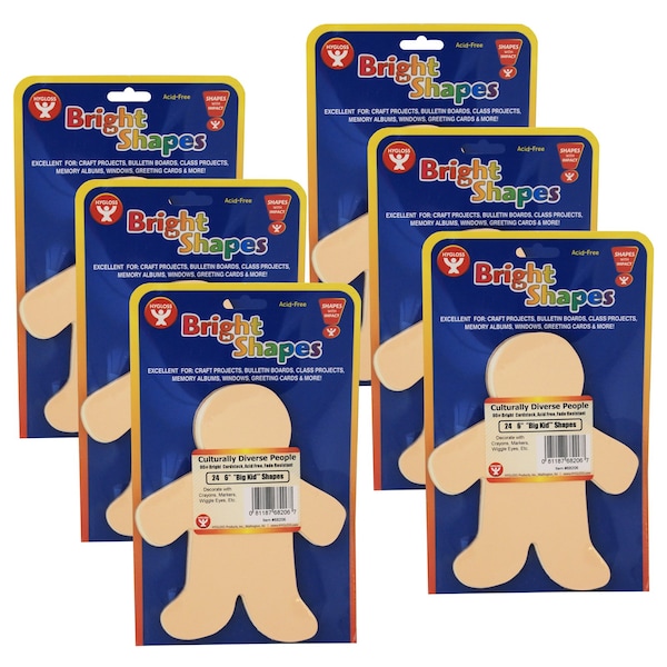 Hygloss Products Rainbow Brights Family Cut-Outs, 6in Big Kid, 5 Colors, 144PK 68206 - main